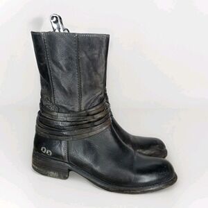 Bed Stu Cobbler Black Leather Rampton Boots Wmn SZ 7.5 Moto Biker Boho Punk Rock